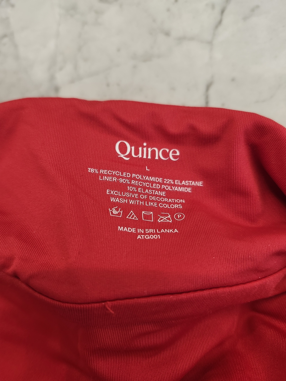 NWT Quince Italian Plunge One Piece Swimsuit L Cherry Red Sculpting Swimwear - Picture 8 of 9